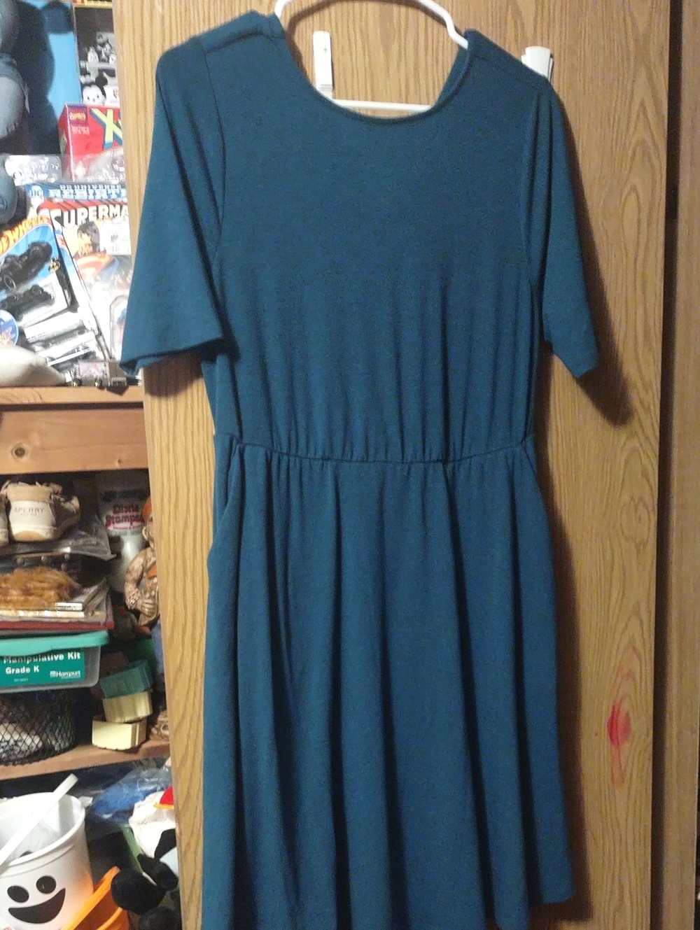 Torrid Dark Teal Midi Fit-and-Flare Dress